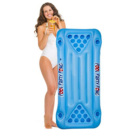 Koltose by Mash Beer Pong Pool Float, Floating Beer Pong Table, Lounger Styled Pool Raft Floatie for Pool Parties, Swimming Pool Accessories