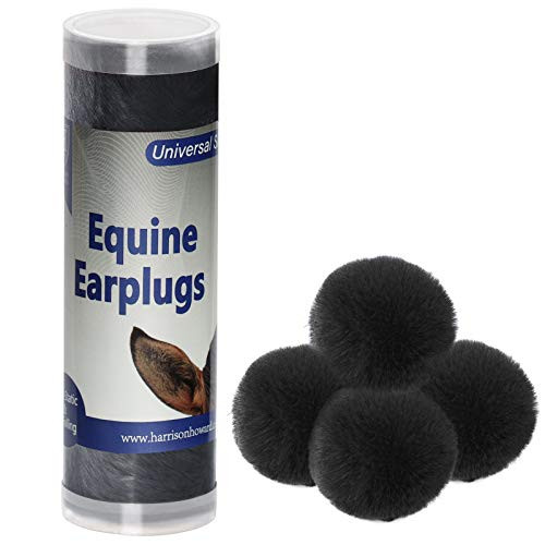 Harrison Howard EaseFit Horse Ear Plugs Superb Safe and Soft for Horse Set of 4-Mars Black