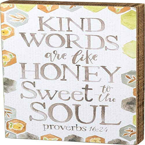 Primitives by Kathy Kind Words are Like Honey Box Sign