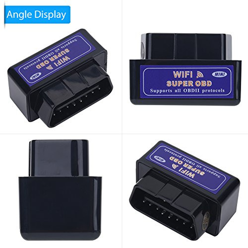 ELM327 Wifi OBDII Scanner, Keenso OBD2 Wifi Adapter Diagnostic Tool, V1.5 Code Reader Diagnostic Scanner for Both Android/IOS Windows PC(Black)