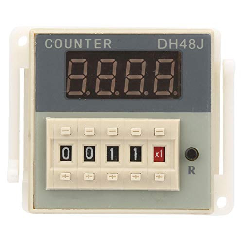 LCD-Display 12VAC/DC 24VAC/DC 220VAC Counter Relay 1-999900 DH48J-8 Counter for Remote Control-12VAC/DC-