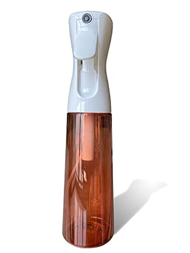 Continuous Spray Bottle for Hair Ultra Fine Mist Sprayer Refillable Empty Water Mister for Curly Hair Styling Ironing Cleaning Brown 10oz/300ml