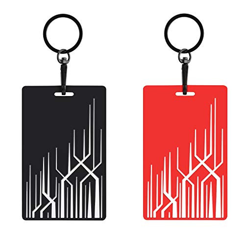 Key Card Holder for Tesla Model 3, Model Y Silicone Key Chain, 2 Pack -Red and Black-