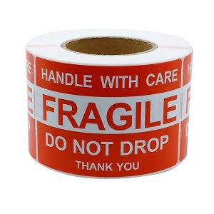 Aleplay 2"x3" Do Not Drop Stickers - Handle with Care Thank You Adhesive Label - 300 Stickers Per Roll