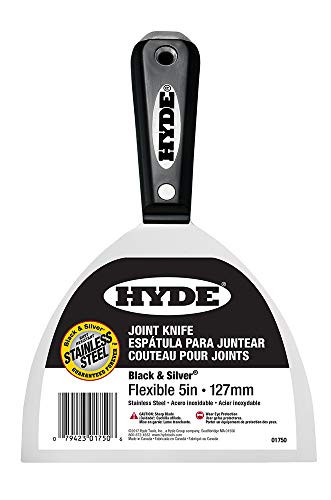 Hyde Tools 01750 Stainless Steel Hammer Head Joint Knife, Black and Silver, 5-Inch