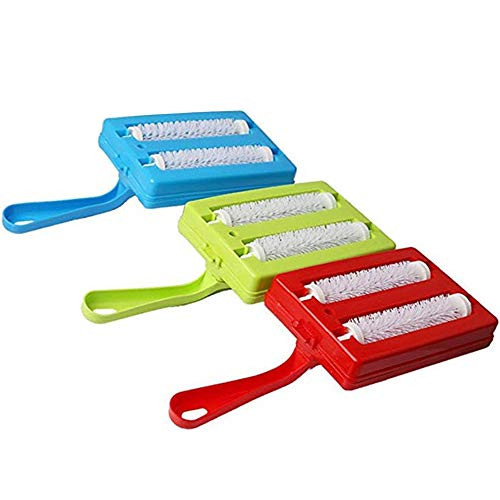 Carpet Clean Sweepers 2 Brushes Multifunctional Double Roller Home Blanket Sofa Crumb Dust Pet Hair Cleaning Brush Collector Brush Random Color -2 Roller-
