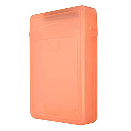 bjlongyi 1 pc Portable Hard Disk Case,3.5 inch Dust Proof Plastic IDE SATA HDD Hard Drive Disk Storage Box Case Orange