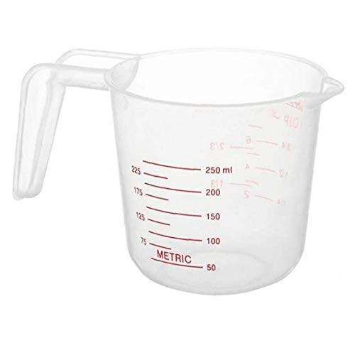 Angoter 250ml Plastic Measuring Cups Jug Pour Spout Surface Container Measuring Jugs Kitchen Cooking Pastry Tool