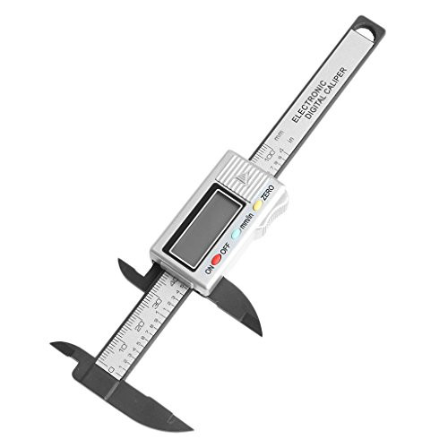 YDZN Electronic Digital Vernier Caliper, LCD Gauge Carbon Steel 100mm 4 inch Measure Micrometer-Silver-