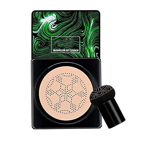 Mushroom Head Foundation, Air Cushion CC Cream BB Cream, Moisturizing Concealer, Bright Makeup Base Long Lasting with Mushroom Makeup Sponge, Easy to Apply -Natural color-