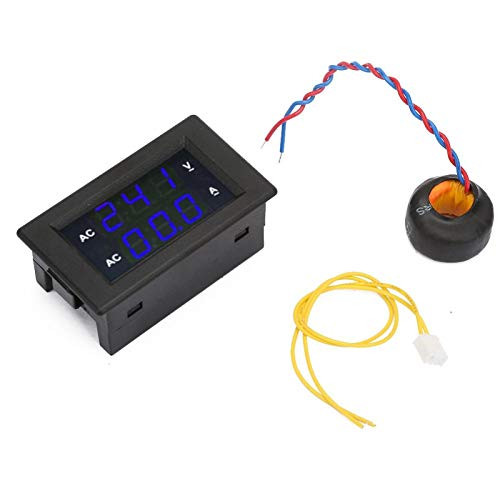 AC 100~300V LED Display Voltmeter 0-10A Digital Display Current Measuring Ammeter Ampere Meter Volt Meter-Blue  plus Blue-