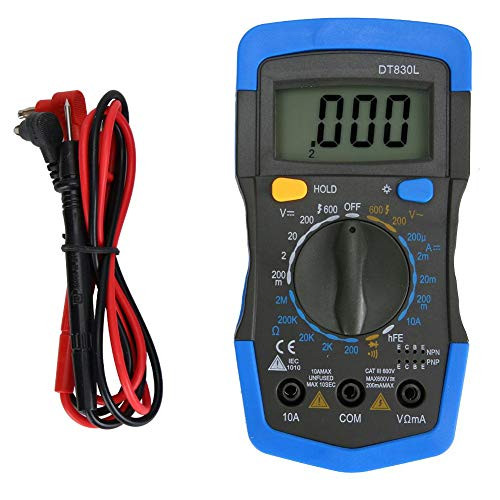 Digital Multimeter, Portable Hand-Held LCD Multimeter Measure Voltage Current Resistance Professional Multimeter with Bracket-DT830L-