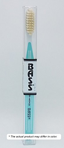 Tooth Brush - Plastic Pin Striped Handle - Natural Bristle Bass Brushes 1 Tooth Brush