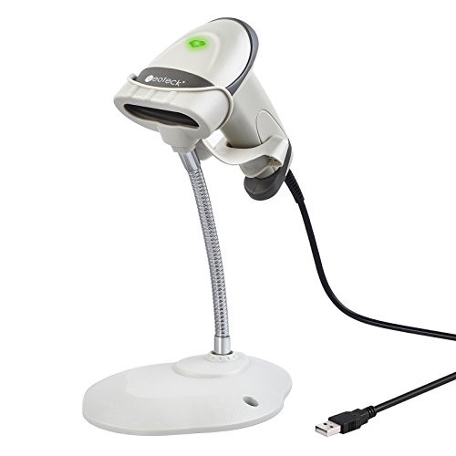 Neoteck USB Barcode Scanner Handheld Bar-Code Reader Long Range High Speed POS Scanning Gun with Hands Free Adjustable Stand Compatible with Mac Win10 Win7 Win8.1 iOS7 Linux etc - Grey