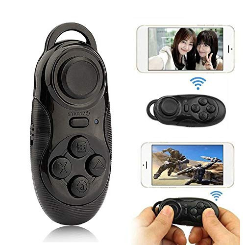 Calvas New Wireless Bluetooth Gamepad Game Controller Selfie Remote Control Shutter Wireless Mouse For IOS Android PC TV Box VR Gamepad - -Color: Black-