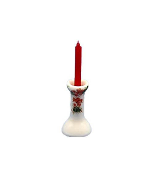 Melody Jane Dollhouse Red Candle and Holder Miniature Ornament Dining Room Accessory 1:12 Melody Jane Dollhouse Red Candle and Holder Miniature Ornament Dining Room Accessory 1:12