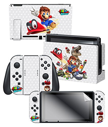 Nintendo Switch Skin & Screen Protector Set, Officially Licensed by Nintendo - Super Mario Odyssey Capture