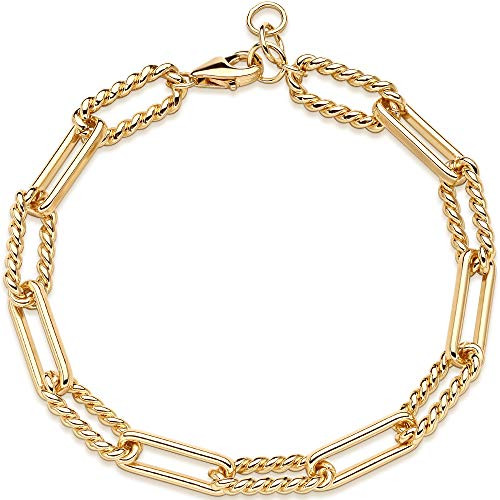 OSIANA Dainty Cable Wire Link Bracelet for Women 18K Gold Plated Simple Rectangle Chain Classic Handmade Bracelets Tiny Cute Minimalist Personalized Jewelry for Her OSIANA Dainty Cable Wire Link Bracelet for Women 18K Gold Plated Simple Rectangle Chain Classic Handmade Bracelets Tiny Cute Minimalist Personalized Jewelry for Her