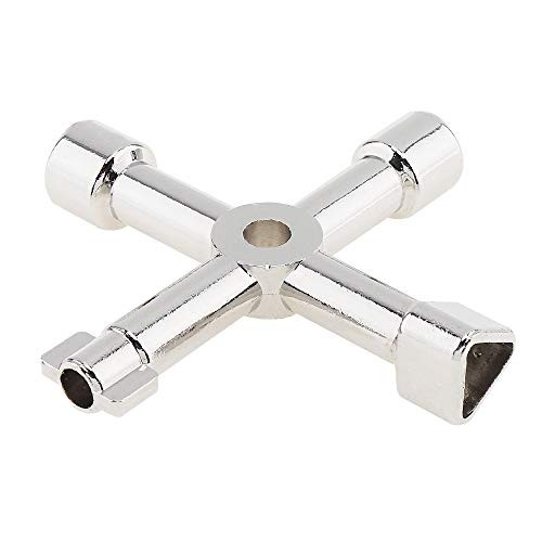 OriGlam Cross Key Control Cabinet Key, Multi-function Utility Plumbers Key, Cross Switch Key Wrench, Universal Cross Switch Key Control for Train Electrical Elevator Cabinet