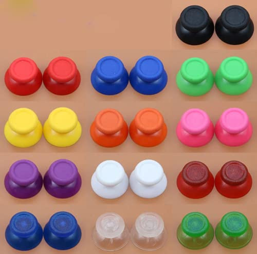 2pcs 3D Analog Thumb Stick Grips Caps Mushroom Joystick Cap for Playstation 4 PS4 Controller Repair Parts -Clear Black-
