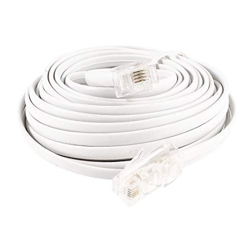 DORATA - 6M 20ft RJ11 6P4C to RJ 45 8P4C Modular Network Telephone Cables White ping