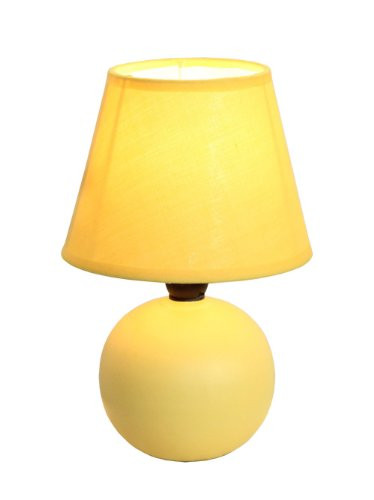 Simple Designs LT2008-YLW Mini Ceramic Globe Table Lamp, Yellow