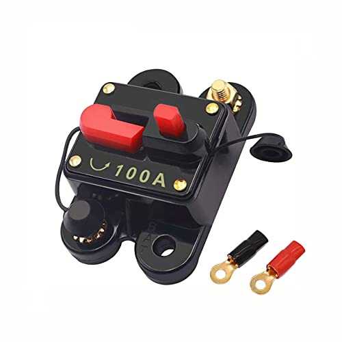 FROGBRO 100A Manual Reset Circuit Breaker Resettable Fuse Holder 12V-24V DC for Auto Car Marine Boat Motor Audio Inline Fuse and Home Solar System Amps Protection