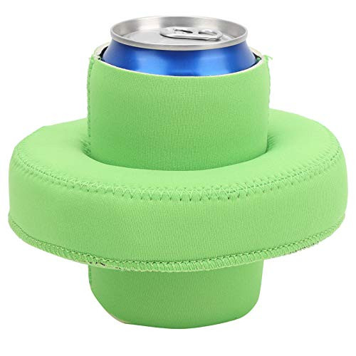 Velaurs Pool Drink Holder, 330ml Drink Floats Can Pool Floats Simple Operation Drink Floats Cover Swimming Supplies for Swimming Pool Beach, Lake, River-Green-