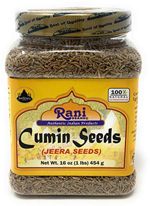 Rani Cumin Seeds Whole -Jeera- Spice 16oz -454g- 1lb PET Jar ~ All Natural | Gluten Friendly | NON-GMO | Vegan | Indian Origin