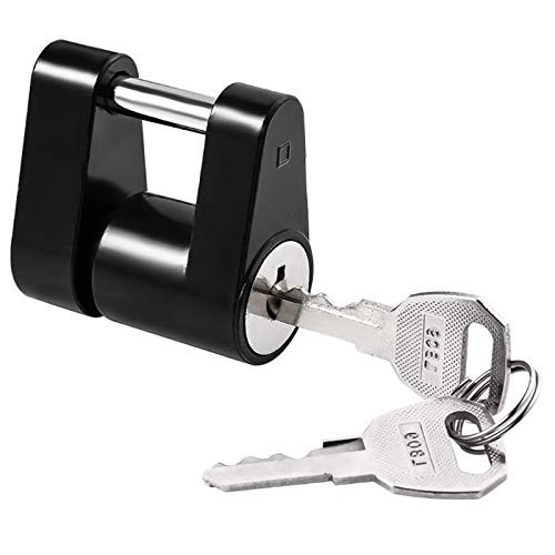 Junejour Trailer Tongue Coupler Lock, Trailer Hitch Coupler Lock Dia 1/4 Inch, 3/4 Inch Span Trailer Hitch Lock Receiver Pin Lock Car's Coupler for Towing Boat Truck RV Car -Black-