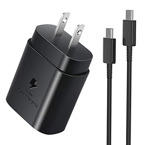 USB C Wall Charger, PD 25W Super Fast Charger for Samsung Galaxy S21/S21 Ultra/S21 Plus 5G/S21 plus/Note 20 Ultra/S20/S20 Ultra/Note 20/S20 Plus, Super Fast Type C Charger Block with 5ft Type C USB Cable