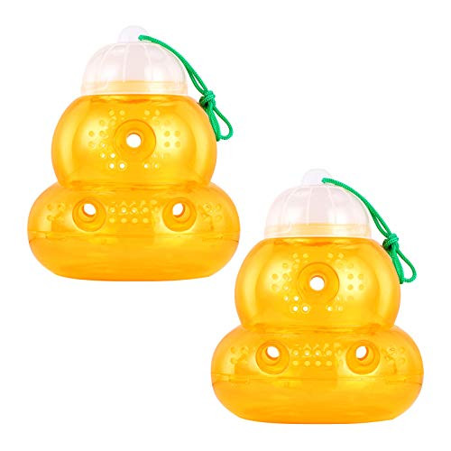 2 Pack Wasp Trap Hornets, Yellow Jackets Wasp Repellent, Hornet Trap, Bee Traps Wasps, Effective and Reusable, Safe and Natural, No Bottom Seam