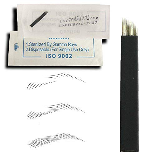 Choose-it 50pcs Microblading Needles, Permanent Makeup Manual Eyebrow Tattoo Needle Microblading, Microblading Blades for Microblading Supplies,Microblading Kits -0.15x14F- Choose-it 50pcs Microblading Needles, Permanent Makeup Manual Eyebrow Tattoo Needle Microblading, Microblading Blades for Microblading Supplies,Microblading Kits -0.15x14F-