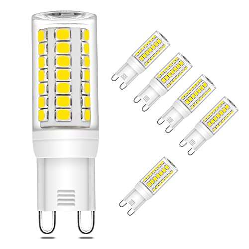 Fondiiz G9 LED Bulb Dimmable, 4W LED G9 Light Bulb, Equivalent 25W 30W 40W Halogen Bulbs, 6000K Daylight White, G9 Bi Pin Ceramic Base, No Flicker, 360 Beam Angle, 6 Pack