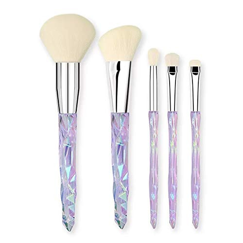 5pcs Makeup Brush Set Crystal Diamond Transparent Handle Makeup Brush Beauty Makeup Tool