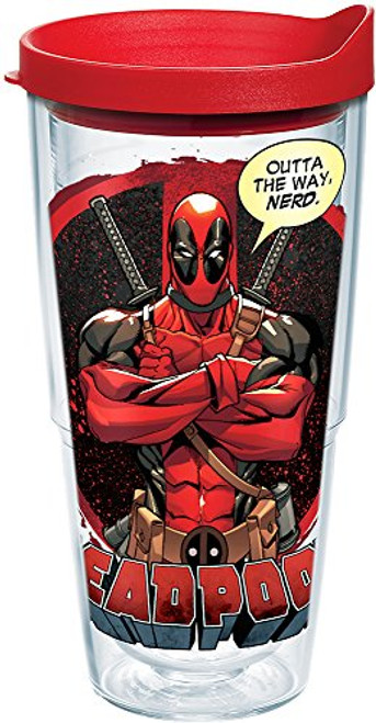 Tervis 1241084 Marvel-Deadpool Insulated Tumbler with Wrap and Red Lid, 24oz, Clear Tervis 1241084 Marvel-Deadpool Insulated Tumbler with Wrap and Red Lid, 24oz, Clear