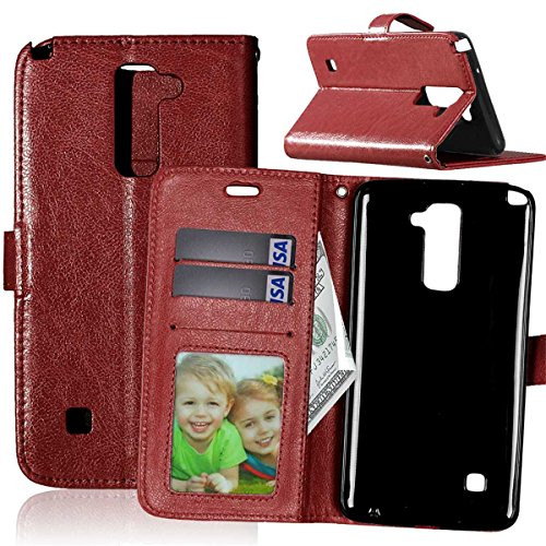 LG G Stylo 2 LS775 Case,LG G Stylo2 Plus Case,LG Stylus 2 Plus Case,Gift-Source Magnetic Snap Case Wallet Case Built-in Card Slots Flip Folio Case for LG Stylo 2 Plus/Stylus 2 Plus/LS775 [Brown-