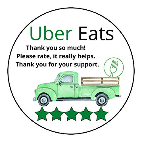 Uber Eats Food Delivery Thank You Stickers 100 Count 2 Inch Round Labels