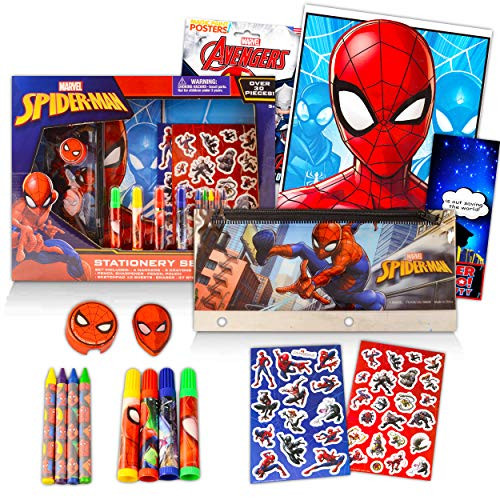 Spider-man Stationery Set Bundle ~ 30 plus Pc Spiderman Stationery With Stickers, Writing Utensils, Sketchpad, And More -Spider-man Art Set-