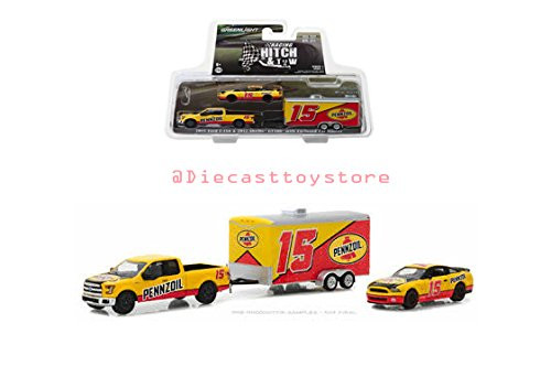 NEW DIECAST TOYS CAR GREENLIGHT 1:64 RACING HITCH & TOW SERIES 1 - 2015 FORD F-150 & 2012 SHELBY GT500 WITH ENCLOSED TRAILER - PENNZOIL (YELLOW/RED) 31050-C NEW DIECAST TOYS CAR GREENLIGHT 1:64 RACING HITCH & TOW SERIES 1 - 2015 FORD F-150 & 2012 SHELBY GT500 WITH ENCLOSED TRAILER - PENNZOIL (YELLOW/RED) 31050-C