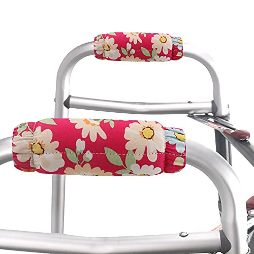 Walker Hand Grip Cover Handle Pads for Adult Soft Cushion Padding for Walker Padded Hand Grip Covers Walker Grips Universal Folding Rolling Crutch pad Hand Walking Arm Crutches Cushions Crutch Covers