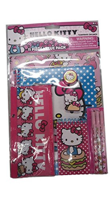 Hello Kitty White Polka Dot 11pc Stationery Set