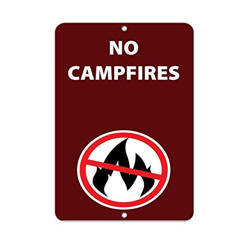 Crysss No Campfires Activity Sign Park Signs Park Prohibition Metal Aluminum Sign for Outdoor Indoor Aluminum Decorative Signs 8x12 Inch