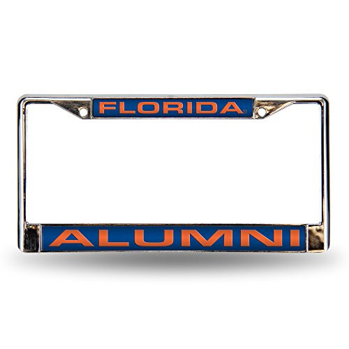 NCAA Florida Gators "Alumni" Laser Cut Inlaid Standard Chrome License Plate Frame, Chrome
