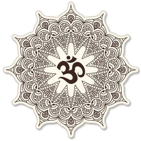 AK Wall Art Mandala Om Sign Vinyl Sticker - Car Phone Helmet - Select Size