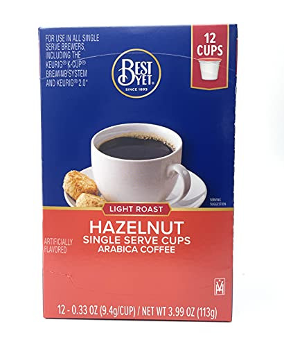Best Yet Single Serve Coffee Cups Hazelnut Flavor -12 count- bundled with Expedited Flavors Measuring Spoon