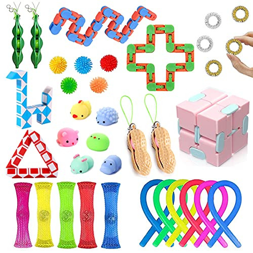 Anditoy 36 Pack Sensory Fidget Toys Pack Stress Relief Hand Toys for Kids Girls Boys Party Favors