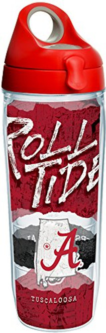 Tervis 1251118 Alabama Crimson Tide College Statement Insulated Tumbler with Wrap and Red with Gray Lid 24oz Water Bottle Clear Tervis 1251118 Alabama Crimson Tide College Statement Insulated Tumbler with Wrap and Red with Gray Lid 24oz Water Bottle Clear