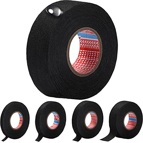 5 Pieces Wire Harness Automotive Cloth Tape Wire Loom Harness Tape Noise Damping Heat Proof Fabric Tape, Felt Tape Wire Harness Wrapping Tape for Automotive Electrical Insulation Cable Fixed