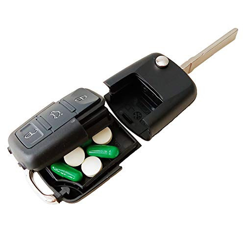 Fake Car Key Diversion Safe - Hidden Secret Compartment Stash it Box Discreet Decoy Car Key Fob to Hide Store Money, Jewelry Small Container to Keep Valuables Safe in Plain Sight Storage Rave Keychain